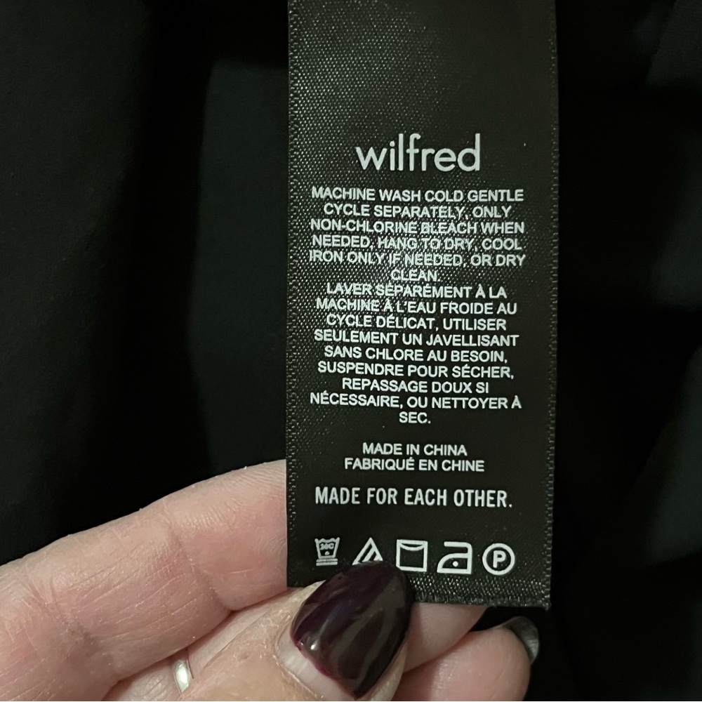 Aritzia Wilfred New Tempest Smocked Chiffon Black Mini Blouson Dress — Small - Picture 14 of 14